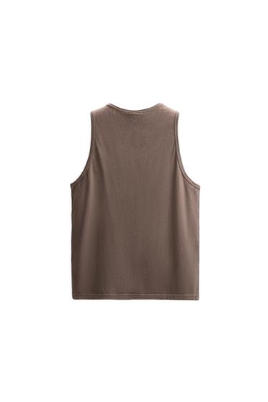 Zara TRAINING TANK TOP - Burgundy