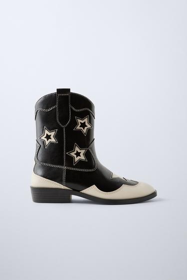 STAR COWBOY ANKLE BOOTS - Black by Zara - Image 0