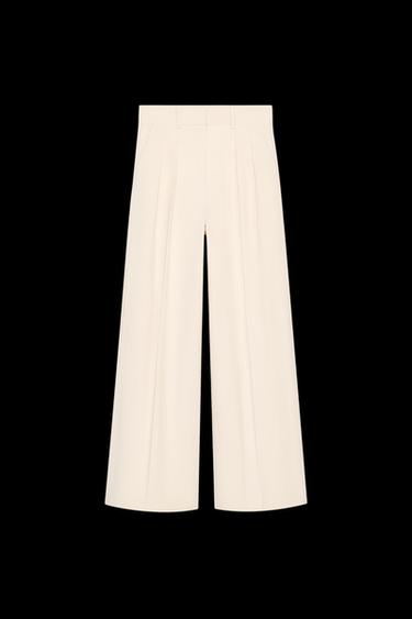 Zara PLEATED PANTS ZW COLLECTION - Light tan - Image 0