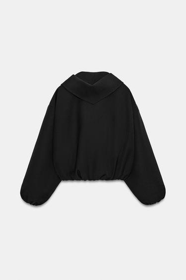 BOMBER FOULARD AMOVIBLE - Noir de Zara - Image 7