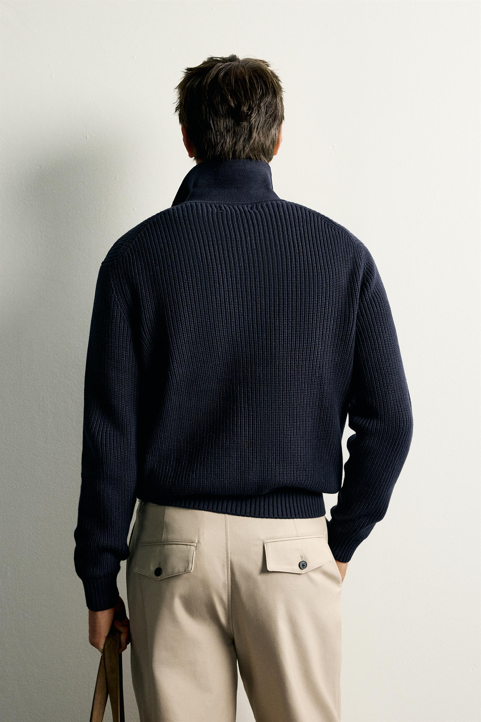 Zara REGULAR FIT TERS ÖRGÜ POLO T-SHIRT görsel 3