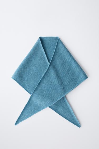 FOULARD TRIANGULAIRE 100 % CACHEMIRE - Bleu chiné de Zara - Image 3