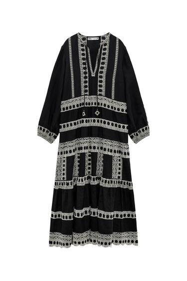 EMBROIDERED MIDI DRESS