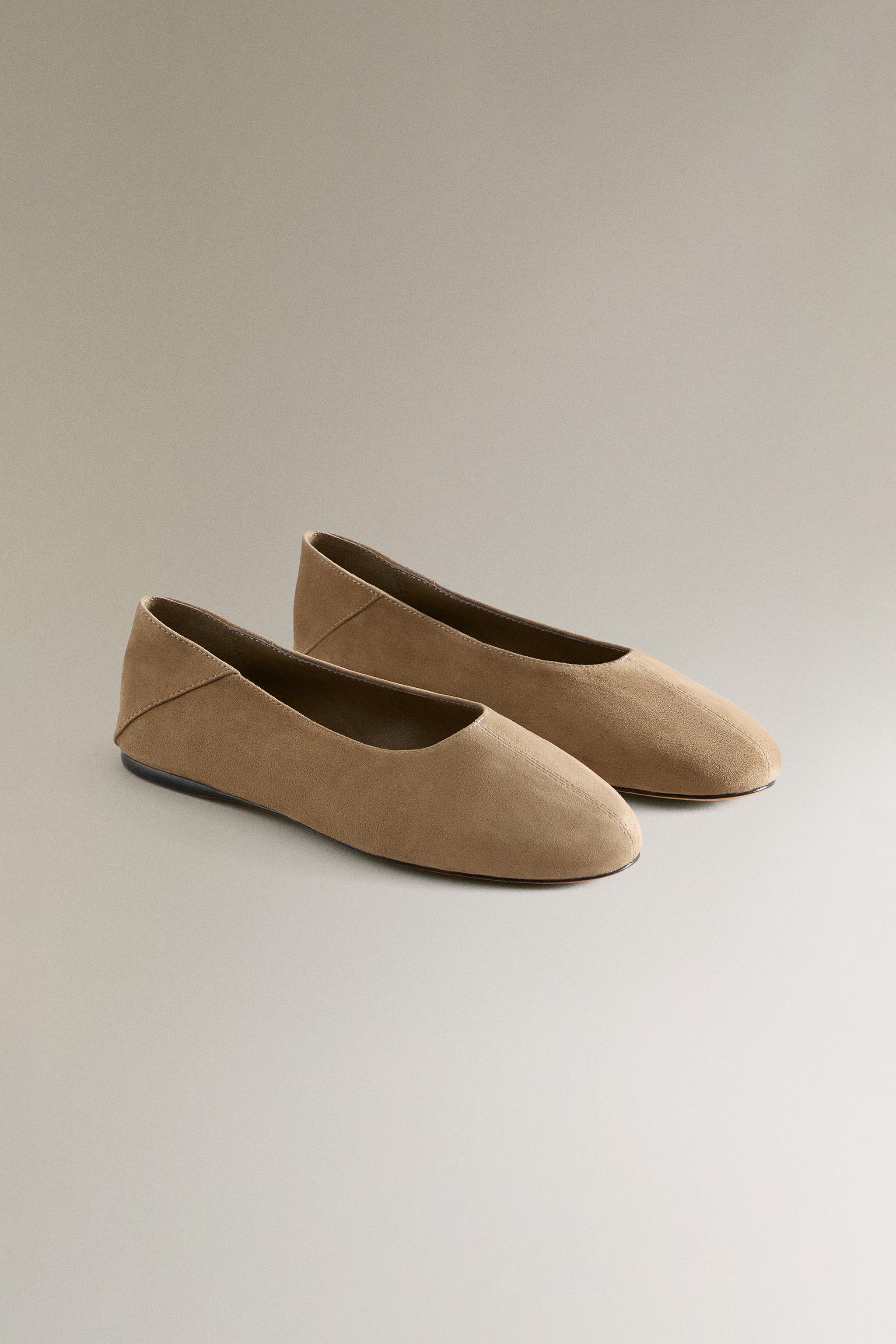 BALLERINES CUIR CROÛTE DE