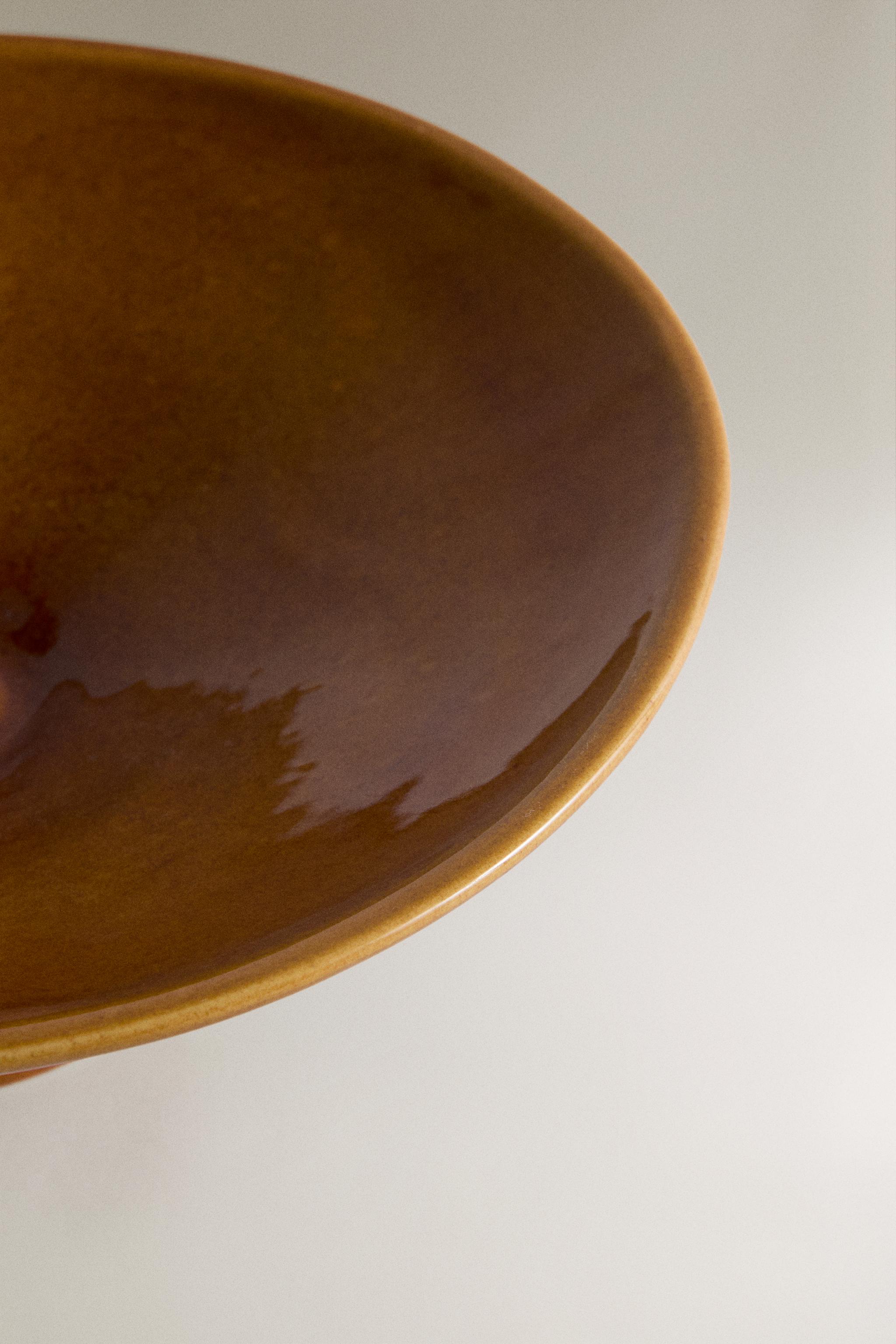 BOL DÉCORATIF EN CÉRAMIQUE MARRON