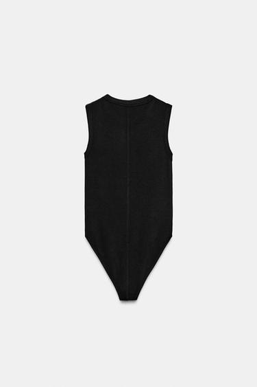BODY SANS MANCHES - Noir de Zara - Image 5