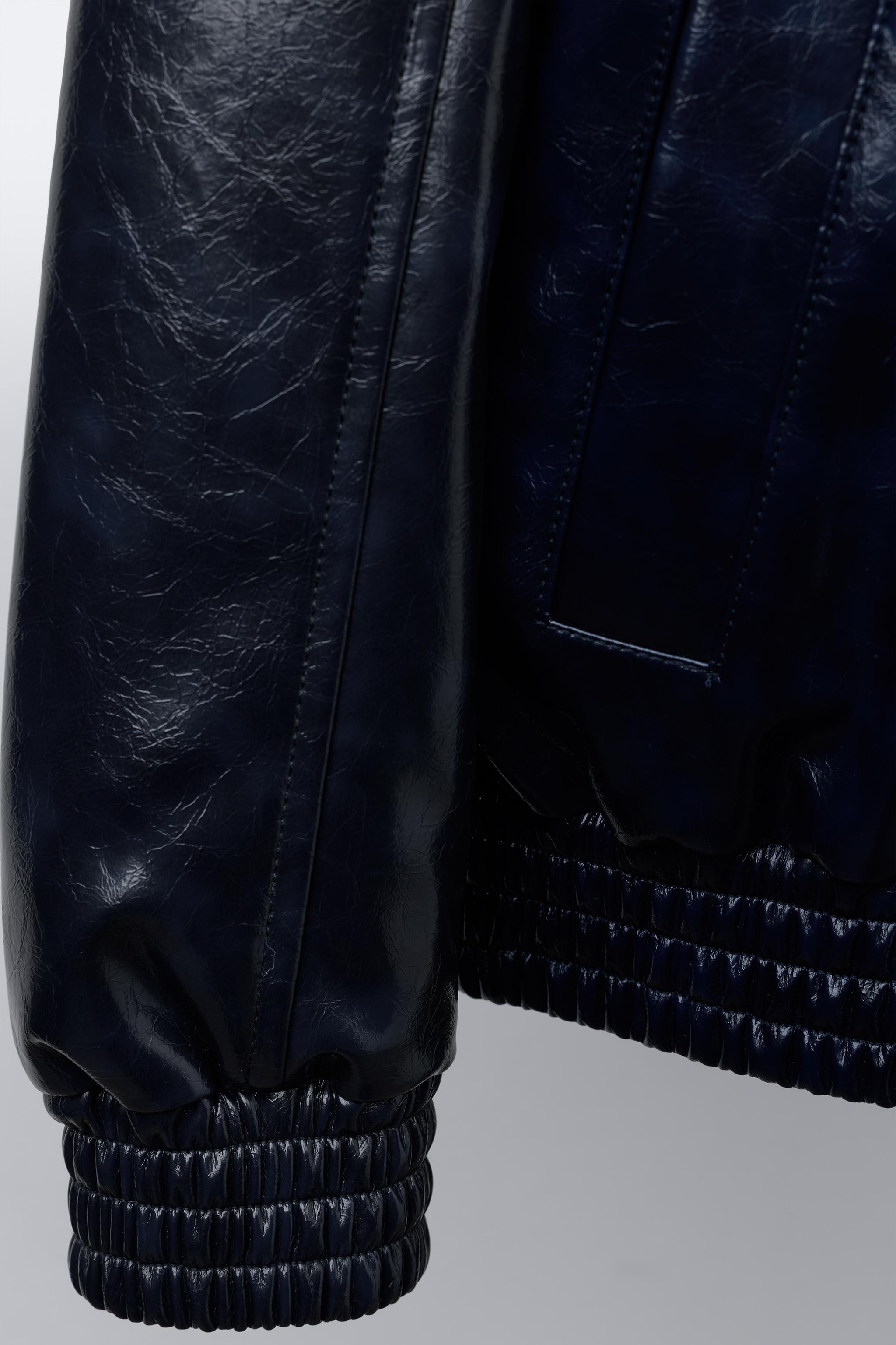 フェイクファーカラー ボンバージャケット - マリンブルー | ZARA