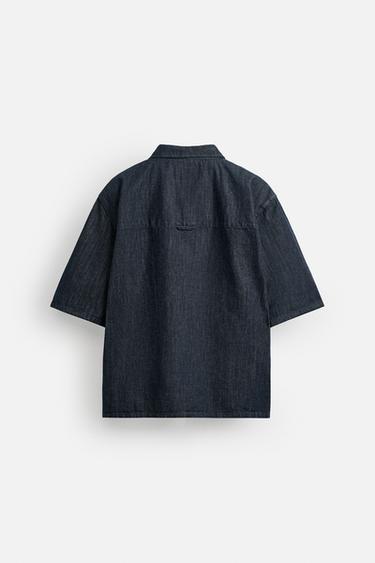 RELAXED FIT DENIM SHIRT - Indigo by Zara - Image 7