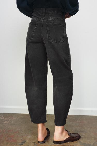 ZW COLLECTION BARREL HIGH-WAIST JEANS - Black by Zara - Image 3