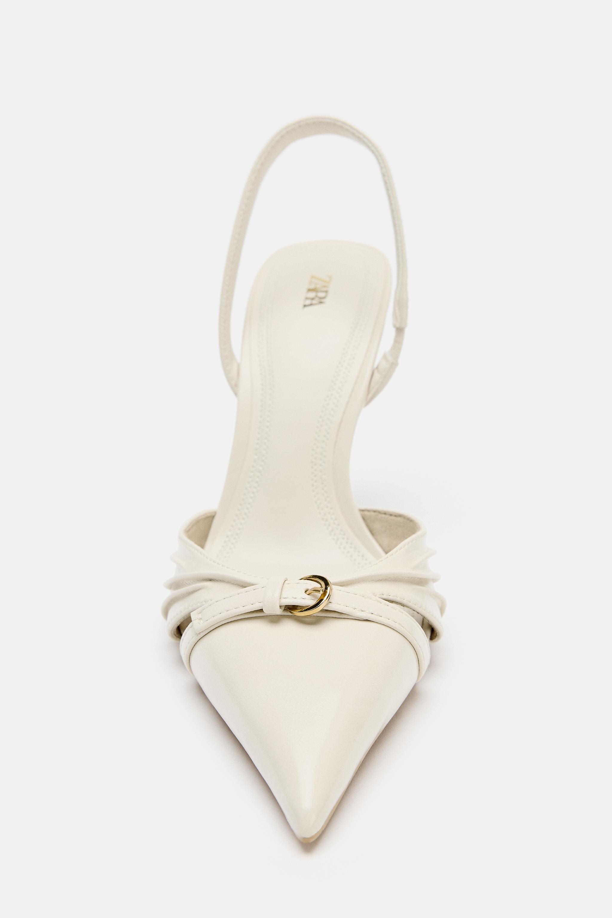 Женские туфли Zara BUCKLED SLINGBACK HEELS — фото 3