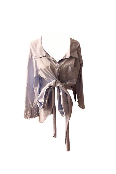 ASYMMETRIC BLOUSE WITH PEARLS
