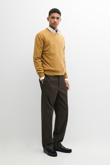 Zara Knit 100% cashmere round neck sweater - Mustard - Image 0