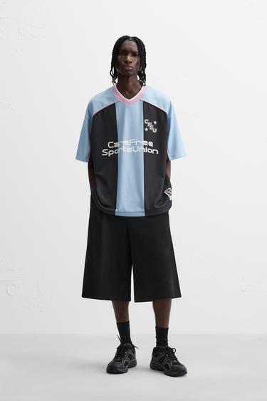 RETRO FOOTBALL T-SHIRT - Sky blue by Zara