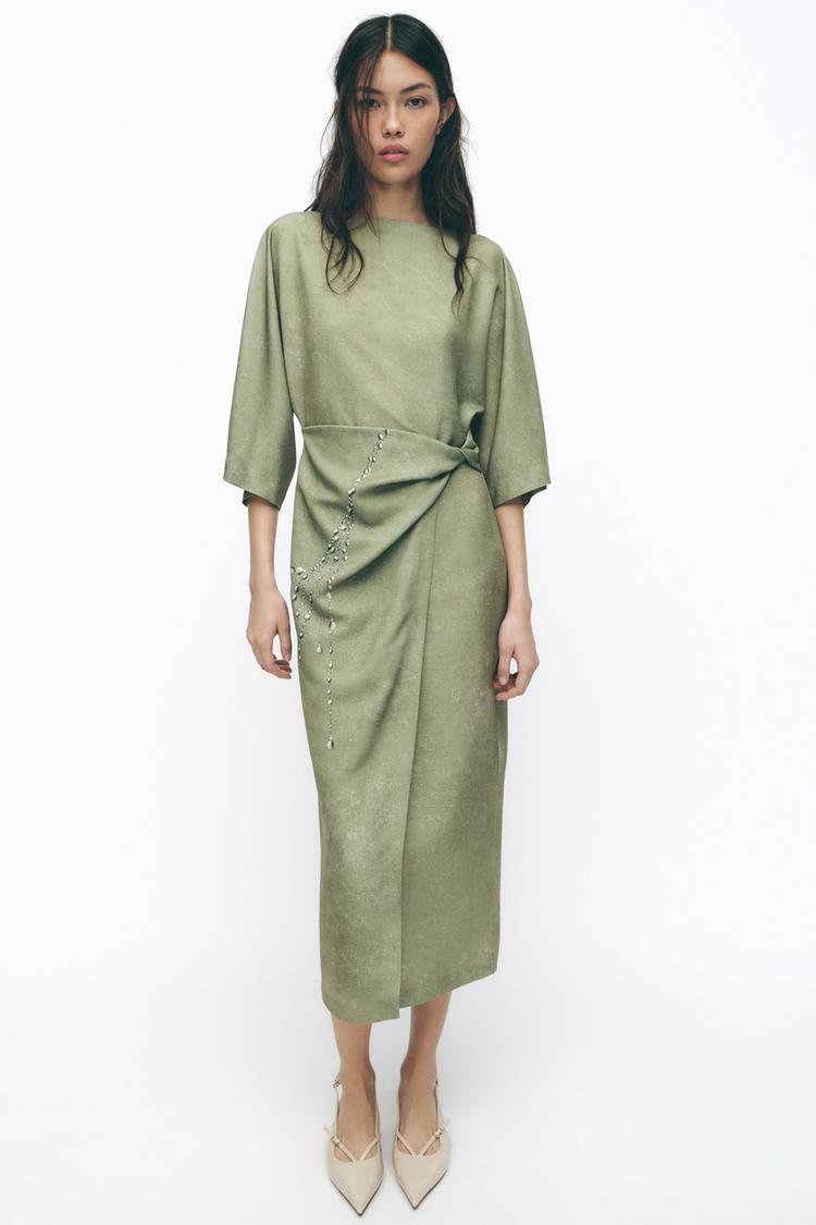 VESTIDO MIDI ESTAMPADO CADENAS Multicolor ZARA España