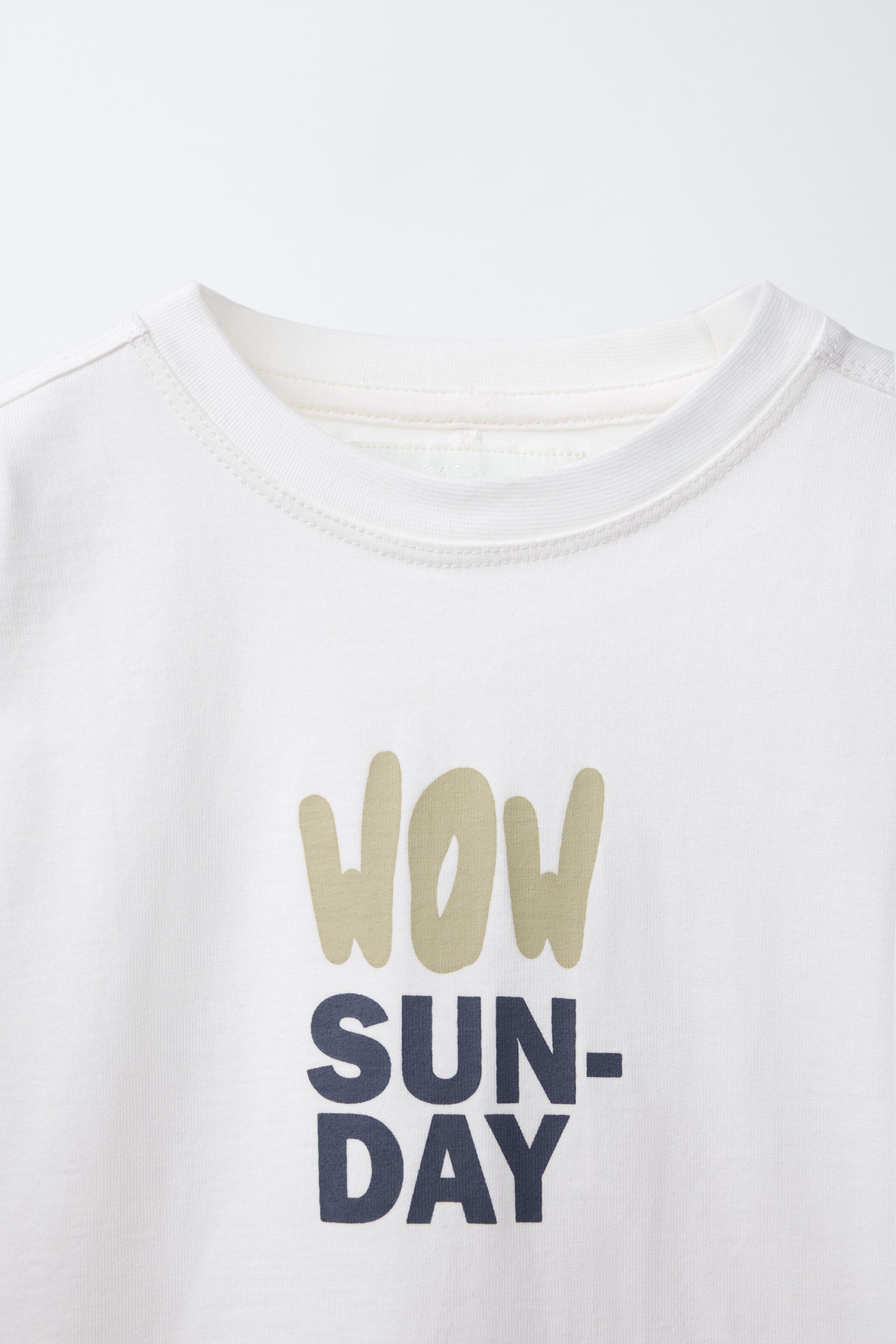 トップス S symbol bold print T-shirt theredthread EMBROIDERED TEXT T-SHIRT - Red | ZARA Canada