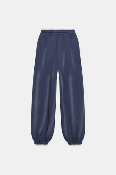PANTALON DE JOGGING DÉLAVÉ AVEC CLOUS - Bleu de Zara - Image 7
