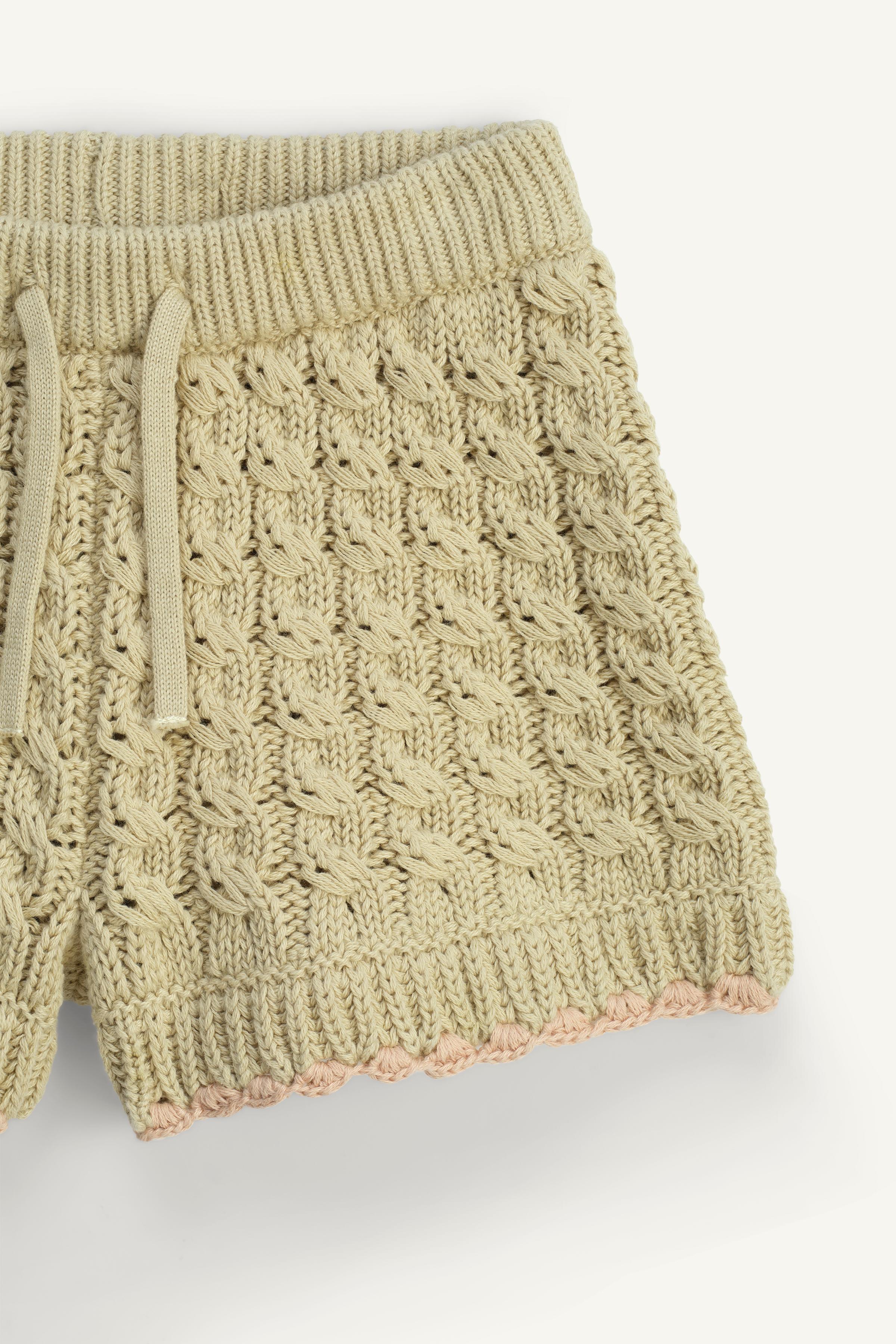 LIMITED EDITION CABLE KNIT SHORTS - Pistachio | ZARA United LIMITED EDITION CABLE KNIT SHORTS - Pistachio | ZARA United
