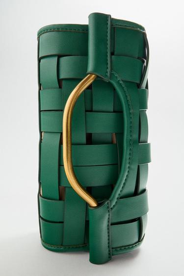 BRAIDED BAG - Green by Zara