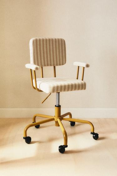KIDS' METAL DESK CHAIR WITH WHEELS - Mustard by Zara