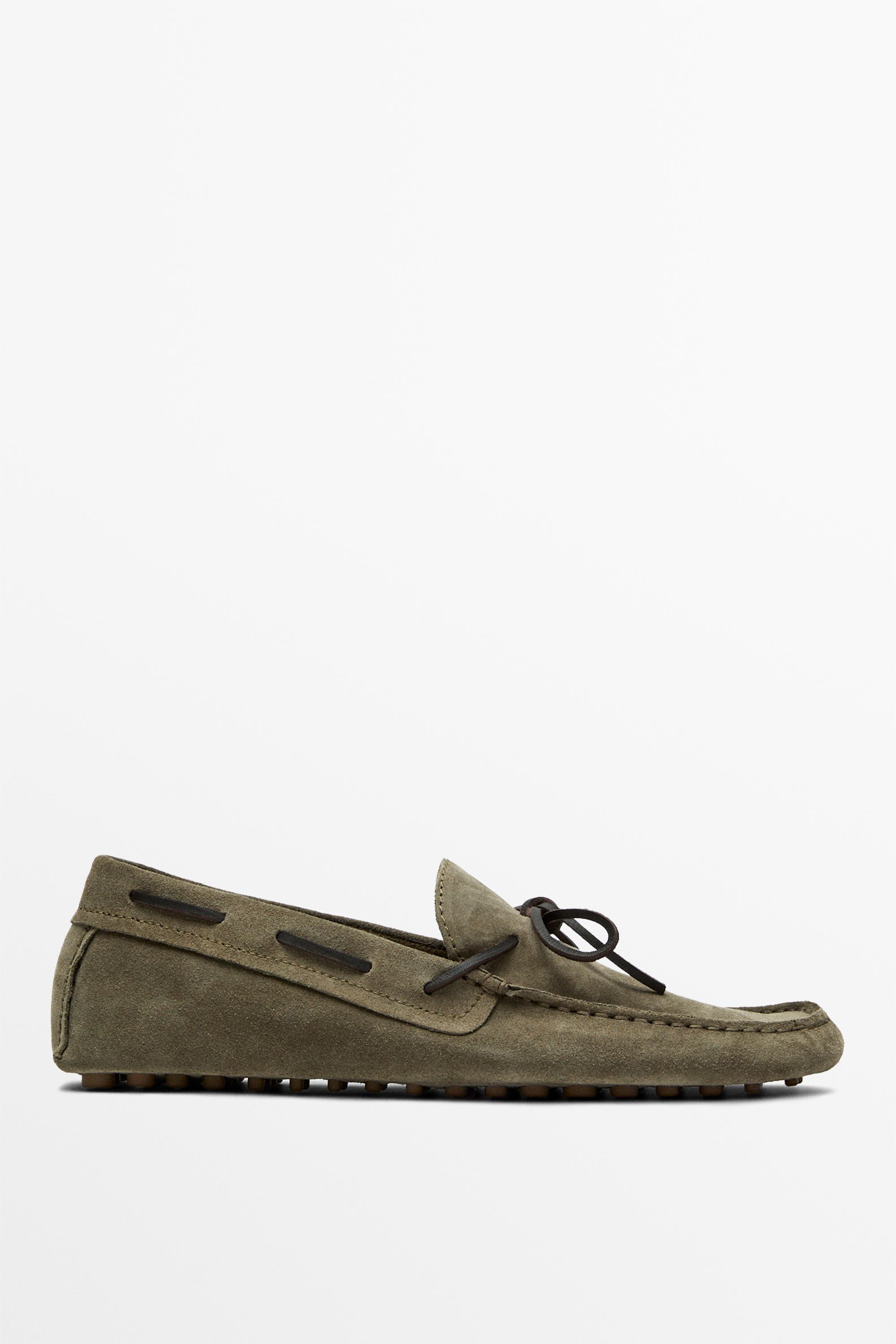 Soft leather loafers with tie — 1-501