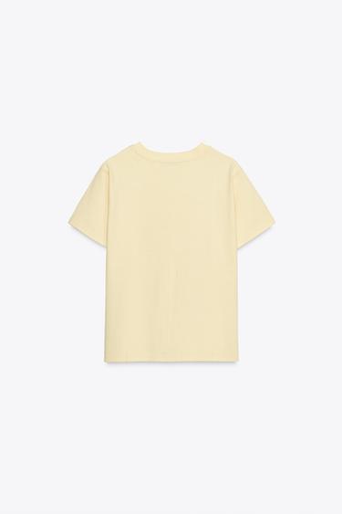 Zara ROUND NECK T-SHIRT - Yellow