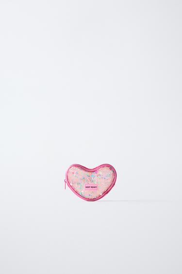Zara HEART VINYL WALLET - Pink - Image 0