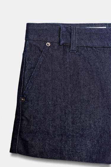 TRF MID-WAIST DENIM SHORTS - Dark indigo by Zara - Image 6