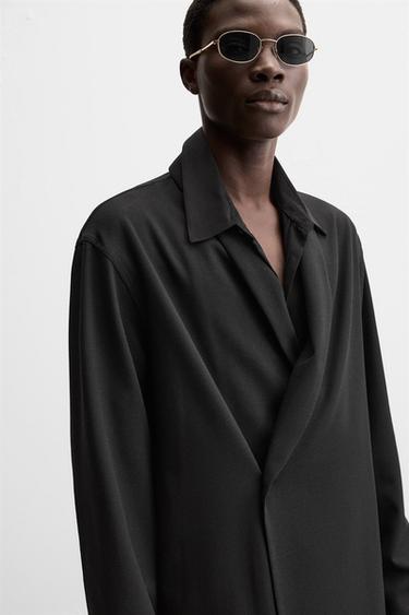 Zara KIMONO BLAZER - Black