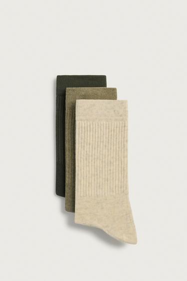 RIBBED SOCKS 3-PACK — various 2
