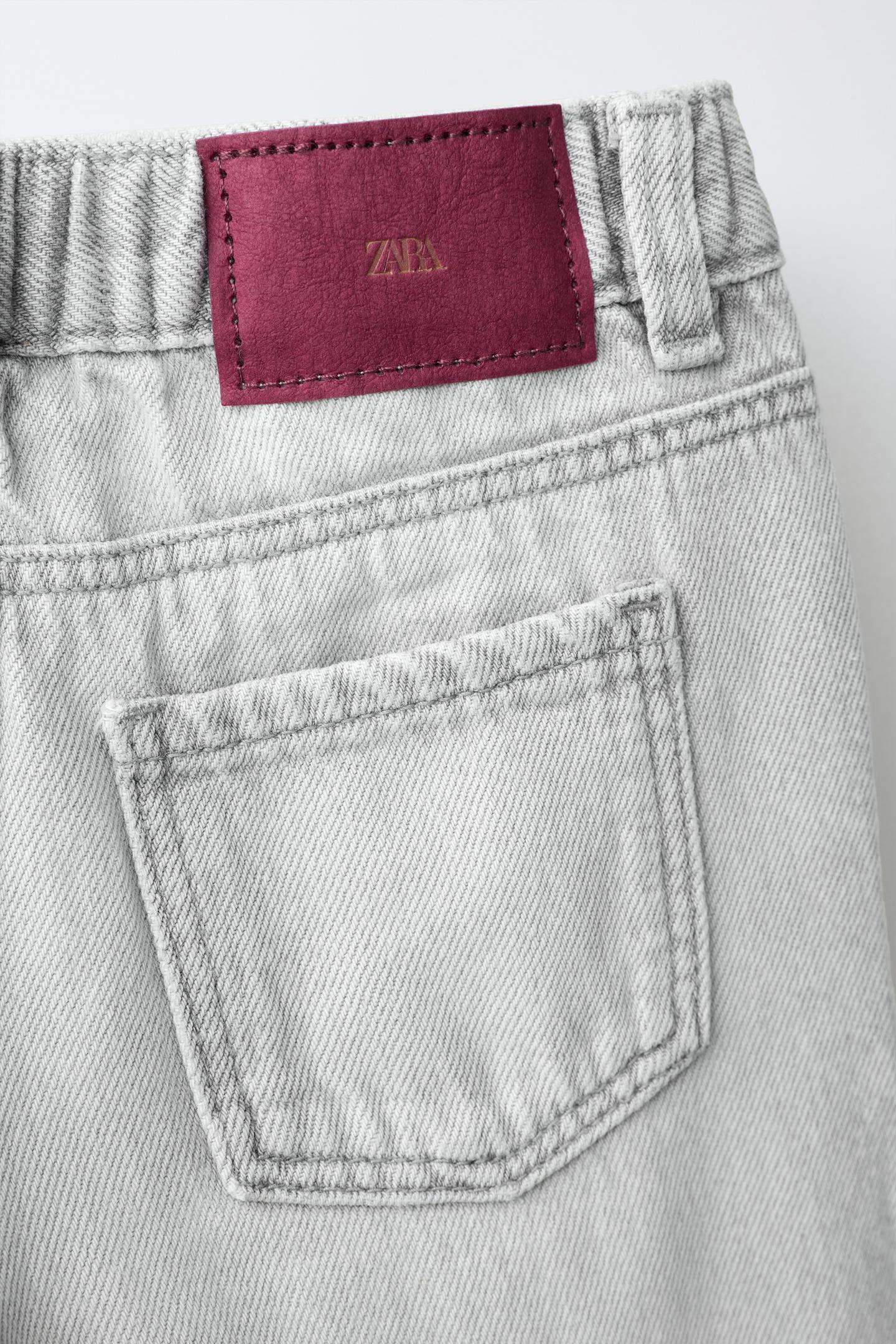 Детские джинсы Zara Straight, цвет: Жемчужный серый — фото 5