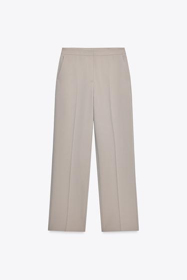 STRAIGHT-LEG TROUSERS - Stone by Zara - Image 0