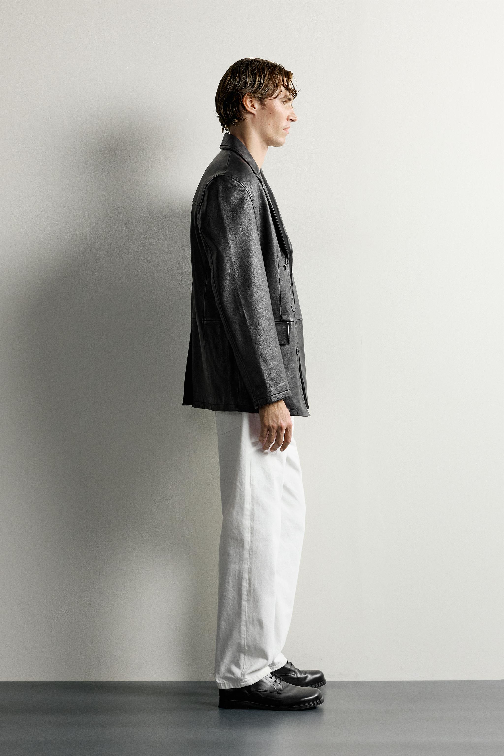 リラックスフィットレザーブレザー - ブラック | ZARA Japan / 日本