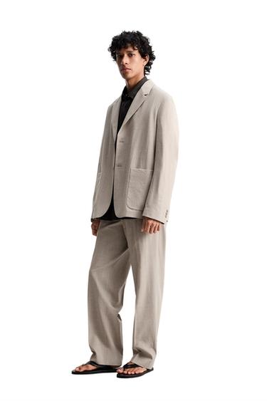 BLAZER DE FATO 100% LÃ - Bege da Zara