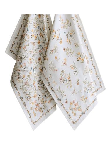 PACK OF FLORAL PRINT TEA TOWEL (PACK OF 2) – Zöldes a ZARA-tól