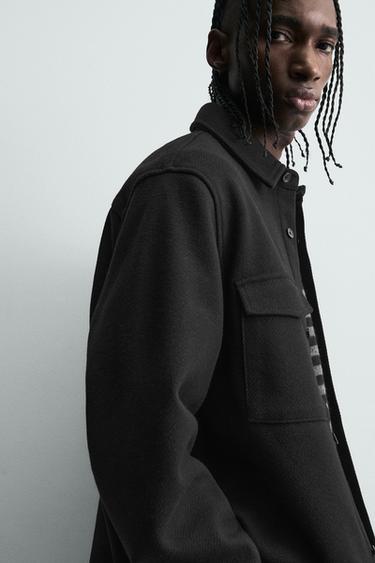 SURCHEMISE STRUCTURÉE EN TWILL DÉPERLANT - Noir de Zara - Image 4