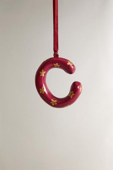 LETTER C CHRISTMAS TREE DECORATION - Red by Zara - Image 0