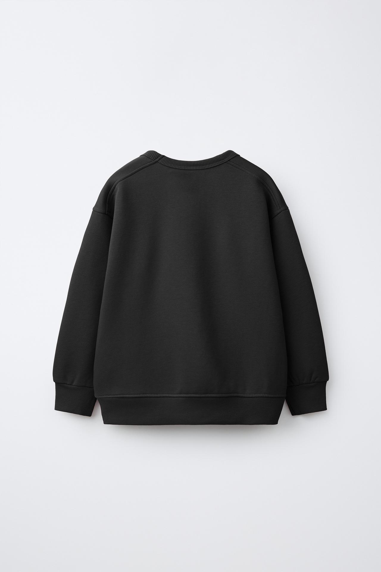 PLAIN SWEATSHIRT — Black