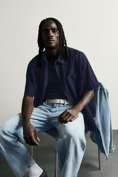 CHEMISE FLUIDE COUPE DÉCONTRACTÉE - Bleu de Zara - Image 4