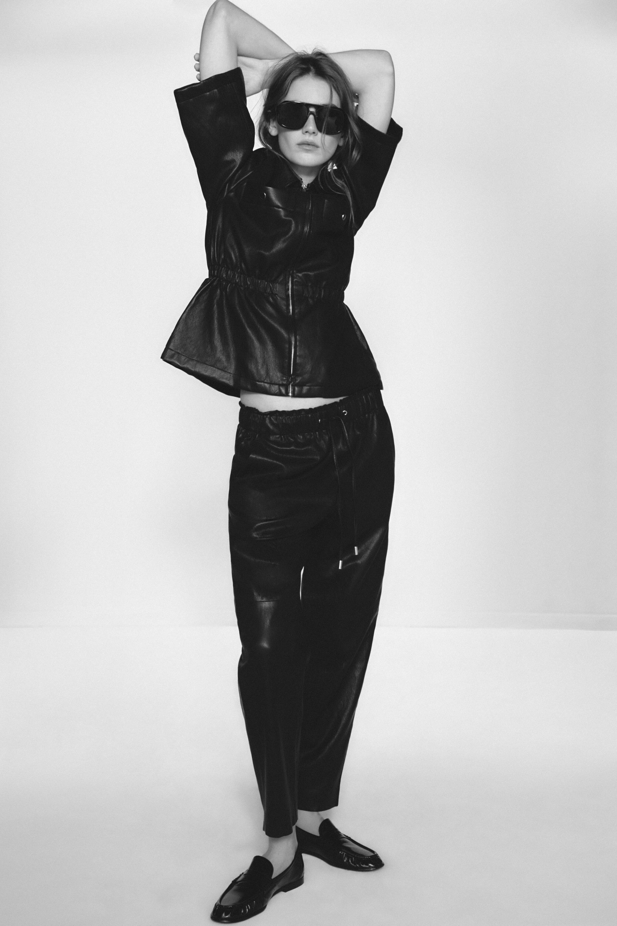 FAUX LEATHER TROUSERS - Burgundy | ZARA South Africa