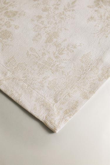 FRAMED FLORAL COTTON CHRISTMAS TABLECLOTH - Gold by Zara - Image 2