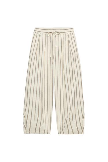 ZW COLLECTION STRIPED PYJAMA-STYLE TROUSERS - Stripes by Zara