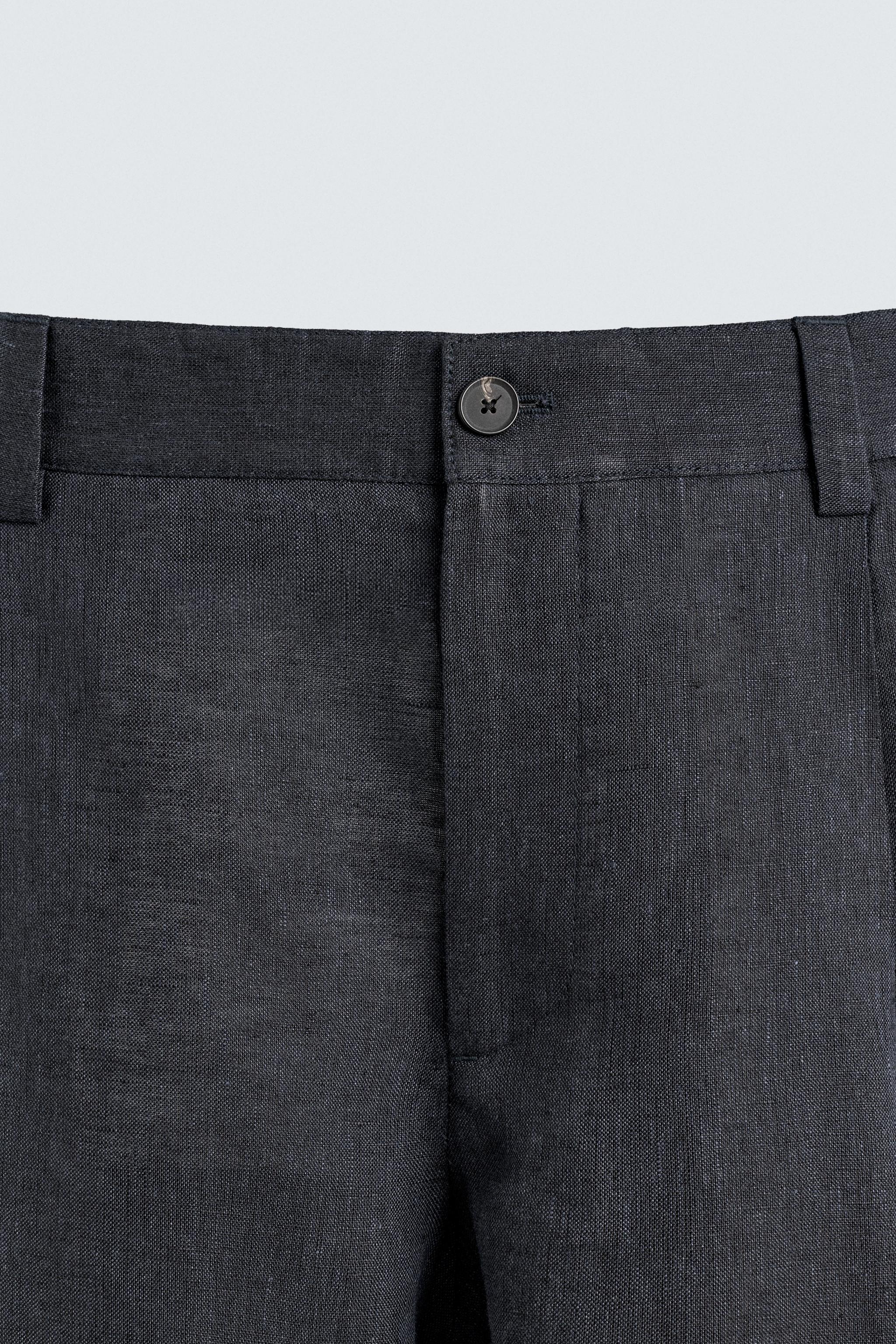 100% LINEN PLEATED PANTS