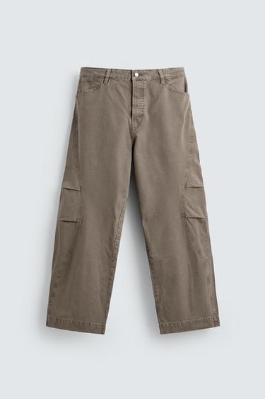 BAGGY FIT JEANS WITH DARTS - Taupe grey by Zara