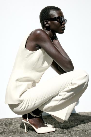 HEELED SANDALS WITH CUT-OUT DETAIL - White by Zara - Image 0