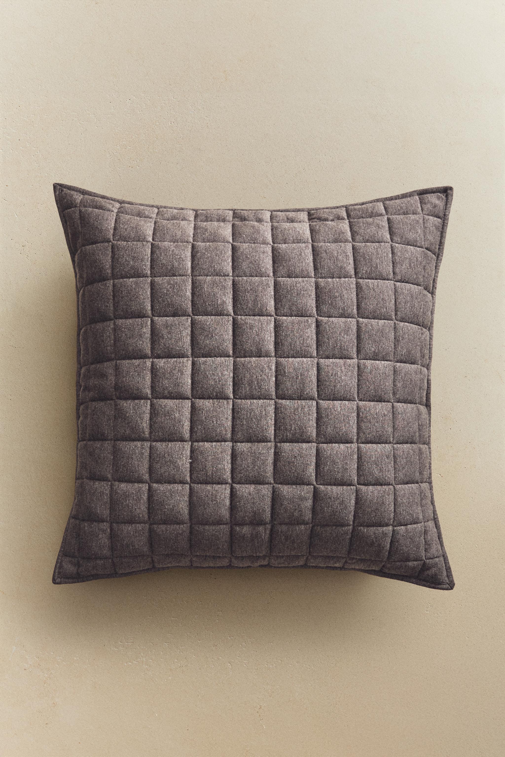 GRAY MELANGE JERSEY PILLOW SHAM FOR QUILT