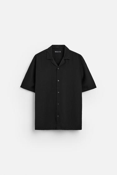 LØSTSIDDENDE SKJORTE - RELAXED FIT - Sort fra Zara