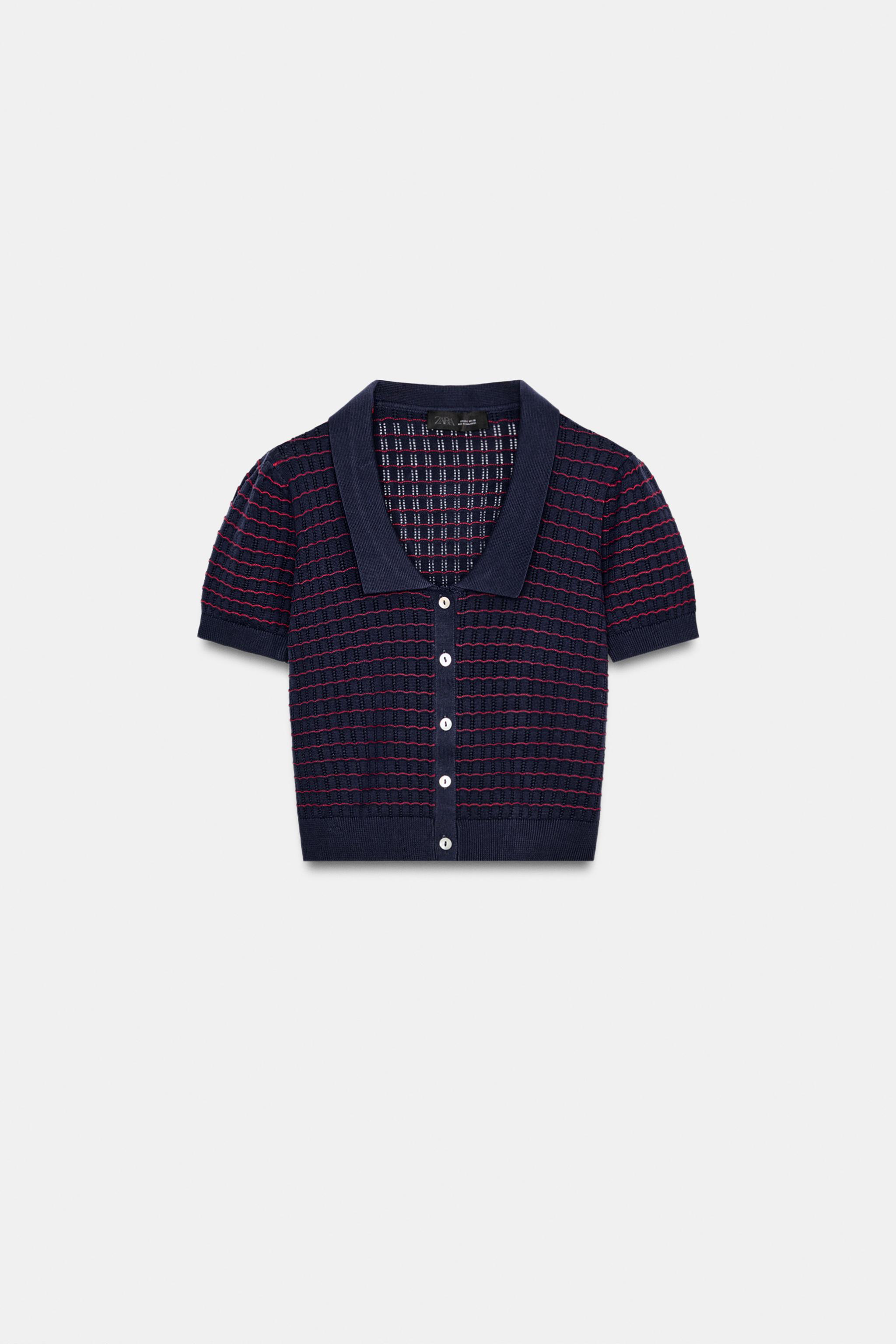 SHORT SLEEVE PETER PAN COLLAR CARDIGAN — Blue
