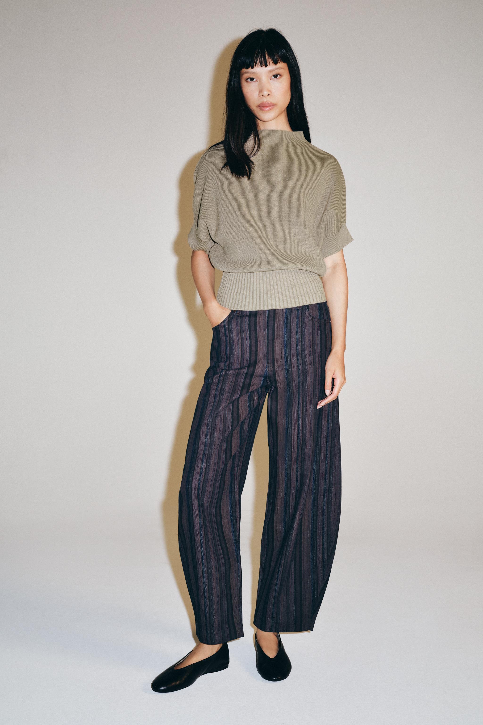 ZW COLLECTION HIGH-RISE TAPERED JEANS — Brown