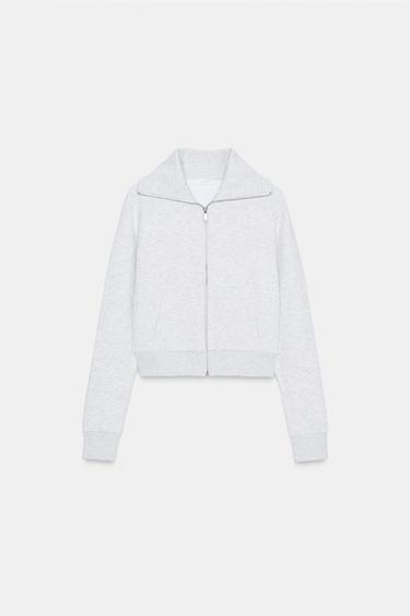 ZIP-UP PLUSH JACKET - Grey marl by Zara