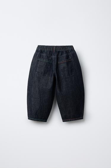 BALLOON DENIM TROUSERS - Blue / Indigo by Zara - Image 1